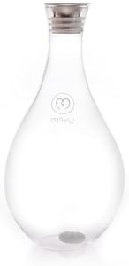 MAYU Water Borosilicate Glass Pitcher - Hand-blowntempered Crystal Clear Carafe Only of MAYU Water Swirl Dispenser - (51 Oz 1.5L) | Stainless Steel Pouring Spout - MAYU Swirl Base Not Included