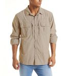 TACVASEN Tactical Long Sleeve Shirts for Men Safari Shirt for Men Casual Shirts Mens Button Up Shirts Short Sleeve Summer Shirts Men Multi Pocket Shirts Khaki