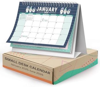 Small Desk Calendar 2025 – 18-Month Standing Flip Calendar for Desk, Compact Desk Calendar 2025-2026, Mini Flip Desk Calendar for Office and Home (Gnome)