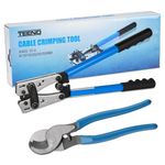 TEENO Crimping Pliers Cable Cutter Kit - AWG 10-0, 6/10/16/25/35/50mm², Multifunctional Cable Cutting Pliers with Non-Slip Handle for Electricians