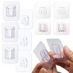 16 Pairs Double-Sided Adhesive Wall Hooks, Waterproof and Oilproof Reusable Seamless Hooks Without Punching and Nails Heavy Duty Self-Adhesive Wall Hook for Kitchen Bathroom Office