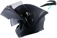 1Storm Motorcycle Modular Full Face Helmet Bike Flip up Dual Visor Sun Shield: HB89 Matt Black