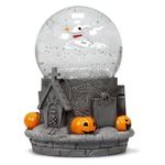 Disney SGDC05 Glass Resin Nightmare Before Christmas Zero Snow Globe, Half Moon Bay, Novelty Snow, Multicolor