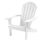 Trueshopping Outdoor Garden Adirondack Chair - Easy Build, Weather Resistant Bjorn Armchair with Curved Back - Garden, Patio, Lawn and Decking Furniture - White