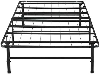 Foldable Twin XL Metal Bed Frame with 13-Inch Underbed Storage, Fully Assembled Steel Platform No Box Spring Needed, Squeak-Free 600 lb Capacity for Stress-Free Setup and Small Spaces, Black