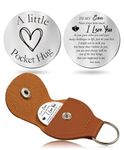 OUMILAN Pocket Hug Token Gifts for Men Boyfriend Girlfriend Inspirational Gift for Son Daughter Brother with Leather Keychain, To My Son, 3*3cm/1.18*1.18inch