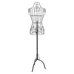 XJYMCOM Dressmaking Mannequin Female Mannequin Stand Adjust Height Tripod Dress Stand Mannequin Torso Body with Metal Wire Busts Stand for Clothing Display (Black)