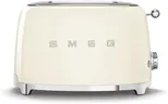 SMEG 2 Slice Toaster with 6 Presets and Defrost Function and Removable Crumb Tray (Cream)