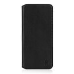 32nd Classic Series 2.0 - Real Leather Book Wallet Flip Case Cover For Motorola Moto One Zoom, Real Leather Design With Card Slot, Magnetic Closure and Built In Stand - Black