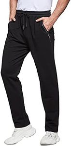 HCSS Jogging Homme Survêtement Pantalon Sport Décontracté de Ceinture Elastique Poche Zippée(Noir-XL)