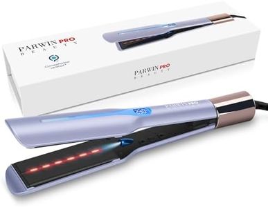 Infrared Ionic Hair Straightener with Extra Wide 45mm Plates, PARWIN PRO BEAUTY Professional Flat Iron for Thick, Frizzy, Curly & Long Hair, Infrared & Ionic Care, 14 Heat Settings, Purple