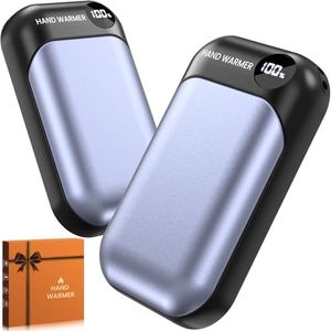 Hand Warmers, 2 Pack Magnetic Electric Handwarmer, 6000mAh USB Hand Warmers Rechargeable, 4 Heat Settings, LED Digital Display, Suitable for Outdoor Indoor - Hunt, Camp, Golf or Gift Giving, Blue