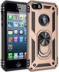 TiHen Case iPhone 5s/5se, with Magnetic Ring Holder 360 Degree Full Body Protective Silicone Personalised Tough Armor Phone Case with Screen Protector for iPhone 5s/5se -Gold