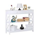 SUPER DEAL 3 Tier Console Table wit