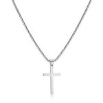 AFSTALR Men's Cross Necklace, Gold/Silver Chain with Cross Pendant, Christianity Jewellery, Stainless Steel