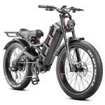 HEDONIC Romeo Pro Ebike [with Rear Rack] Peak 1600W 60Ah Electric Bike Long Range 34Mph/100-200 Miles 26" Fat Tire,E Mountain Bikes Full Suspension, Adult Electric Bicycles