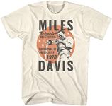 Miles Davis 70s Music Jazz Schaefer Music Festival Adult Short Sleeve T-Shirts Concert Tshirts Cool Graphic Tees, Beige, Large