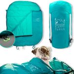 Happy Trails PNW 21 oz Ultralight Dog Sleeping Bag Backpacking—Outdoor Dog Bed for Hiking—Backpacking Gear for Dogs—Dog Hiking Gear—Dog Camping Gear—Packable Sleeping Bag for Dogs—Dog Travel Bed