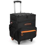 Cooler with Wheels, Rolling Cooler 60+ Can, Upgraded Stability Wheeled Cooler and 98CM Handle, Double Deck Large Cooler on Wheels, Leak-Proof Insulated Coolers, Great for Travel, Groceries& More