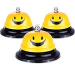 Leinuosen 3 Pieces Call Bell Customer Service Bell for Classroom Office Reception Restaurant Using, 3.3 Inches Diameter