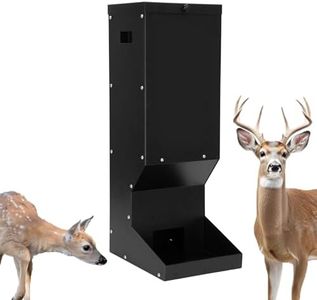 Hanging Deer Feeder with Tying Strap 11 Gal Automatic Deer Feeders for Hunting Wildlife Feeder IP67 Waterproof (Black)
