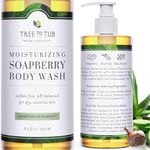 Tree To Tub Peppermint Body Wash for Sensitive Skin & Dry Skin - pH Balanced Moisturizing Body Wash, Hydrating Sulfate Free Body Soap for Women & Men w/Shea Butter & Aloe Vera