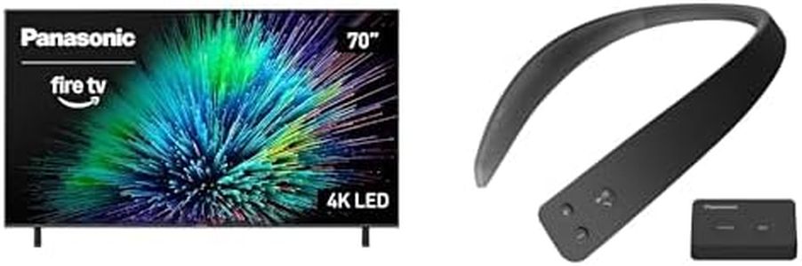 Panasonic W70 Series 70" 4K Ultra HD Smart Fire TV (2025 Model) with WN10 Wireless Wearable TV Neck Speaker Bundle