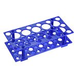 sourcing map Tube Rack Detachable Polypropylene 28-Well Blue for 50ml /15ml/10ml