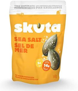 Skuta Dry Roasted Pumpkin Seeds | Delicious Pepitas Snack High Protien, High Fibre and Low Carb | Paleo and Keto Friendly Snack Non-GMO | Sea Salt - 6 Pack