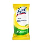 Lysol Disinfecting Wipes Flatpack, Citrus, Biodegradable Wipes, Kills 99.9% of Viruses & Bacteria, 30 count