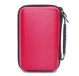 Diabetic Organizer Carrying Case with Handble Strap for Blood Sugar Test Strips, Medication, Glucose Meter, Pills, Pens, USB Cables, Insulin Syringes, Needles, Lancets, Hard Shell Travel Kits (Red)