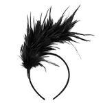 Mwoot 1920s Fascinator Feather Headband, Hair Accessories Headpiece