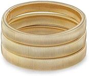 Ettika Gold Bangle. Bracelets Set, Womens Bracelets. 3Pcs Flex Snake Chain Stretch 18k Gold Plated Bangles Set. Jewelry, Gifts For Women