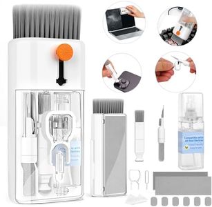 CleaniKu Keyboard Cleaner Laptop Cleaning Kit - 12 in 1 Computer Tech Cleaning Brush, Electronic Screen Cleaner with Multi-Function Cleaning Pen for MacBook, Tablet, iPhone, Earbuds, Camera, Lens