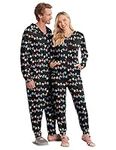 Ekouaer Christmas Onesie Zipper Hooded Adult Onesie Pajamas Holiday Mens Onesie Pajamas with Pockets S-XXL