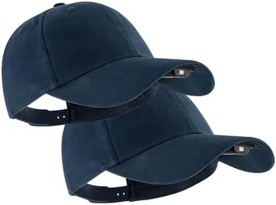 LED Hat Light - POWERCAP Baseball Cap with Light Built in - LED Cap Visor Light with Bright Headlight and IPX4 Rating (2.5 Navy 2-Pack)
