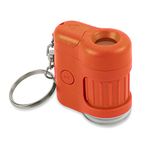 Carson MM-280O MicroMini LED Lighted 20x Pocket Microscope with Built-In UV Light and LED Flashlight - Orange