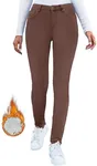 GRAPENT Brown Skinny Jeans Women Womens Jeans High Waisted Jeans for Women Stretch Trousers for Women High Waisted Jeggings for Women High Waist Color Cappuccino Size XS X-Small Size 0 Size 2