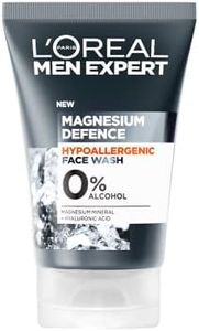 L'Oréal Men Expert Sensitive Skin Face Wash, Magnesium Defence, Men's Facial Cleanser, With Magnesium Mineral And Hyaluronic Acid, 100ml