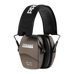 PROHEAR 016 Shooting Ear Protection Safety Earmuffs, NRR 26dB Noise Reduction Slim Passive Hearing Protectors with Low-Profile Earcups, Compact Foldable Ear Defenders for Gun Range, Hunting (Brown