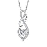 Aprila Women Infinity Necklace 925 Sterling Silver Twist Pendant with Chain Cubic Zirconia April Birthstone Jewelry