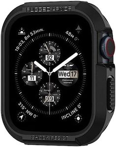 SPIGEN Rugged Armor Case Designed for Apple Watch Series 9/8/SE2/7/6/SE/5/4 (45mm/44mm) Case Resilient Ultra Soft Cover - Black