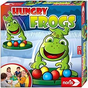 Noris Rana Hungry Frogs, Il Divertente Gioco di Cattura e Scatto per Grandi e piccini, per Bambini dai 4 Anni in su, Multicolore, 4000826002819