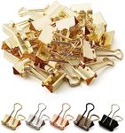 Mr. Pen- Binder Clips, Small Binder Clips, 50Pack, 0.75 in, Gold, Small Clips, Paper Binder Clips, Binder Clips Small Size, Small Paper Clips, Office Clips, Micro Binder Clips, Mini Binder Clips