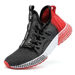 ASHION Kids Shoes Lightweight Boys Sneakers Non Slip Comfortable Big Kids Shoes for Tennis Running Athletic,82 Dark Red4