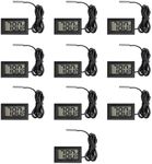 10 Pieces of Digital LCD Thermometers, Temperature Digital LCD Refrigerator Thermometers, Water Temperature, with Probes, in Fahrenheit.
