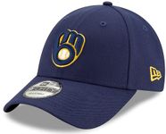 New Era Youth MLB The League 9Forty Adjustable Hat Cap One Size Fits All (US, Alpha, One Size, Milwaukee Brewers - Navy), Milwaukee Brewers - Navy, One size