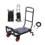 TOPWAY 2-in-1 Folding Hand Truck 100/150kg Load Capacity Multi Function Handcart and Utility Trolley Portable Platform Dolly Cart Sack Barrows for Home/Office/Garage/Travel Use