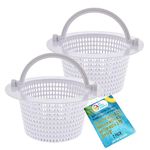 U.S. Pool Supply Above Ground Pool Thru-Wall Skimmer Baskets with Handles, 2 Pack - (See Size) Swimming Pool Replacement Baskets - Standard Small Thru-Wall Size - Skim Remove Debris, Cleanout Leaves