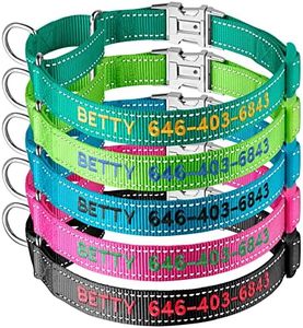 Personalized Martingale Dog Collar-Reflective Martingale Collars with Buckle, Custom Training Martingale Dog Collars Embroidered with Name and Phone Number for Small Medium Large Dogs